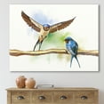 thumbnail image 2 of Designart ' Two Barn Swallows Birds On Branch ' Farmhouse Canvas Wall Art Print, 2 of 4