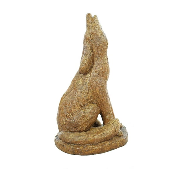 Solid Rock Stoneworks Rustic Coyote Concrete Statue, 21" Tall, Autumn Wheat Color