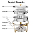 thumbnail image 4 of IAMSTECH Gold Chafing Dish Buffet Set 2 Pack, 5QT Round Stainless Steel Chafers and Food Warmer with Glass Lid & Lid Holder for Christmas Parties, Catering Events, 4 of 9
