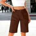 thumbnail image 2 of Cmfcve Bermuda Shorts for Women Knee Length High Waisted Summer Dressy Casual Chino Shorts, 2 of 6