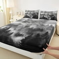 thumbnail image 3 of Feelyou Pine Tree Landscape Bed Sheets, Rustic Wolf Animal King Sheets, 4-Piece, 3 of 7