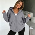 thumbnail image 4 of AzureSilk Women'S Fashion Hoodies Women Full Zip Up Hoodie Sweatshirt Long Sleeve Casual Jacket with Side Pockets Loose Daily Layering Tops for Women, 4 of 5
