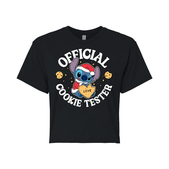 Lilo & Stitch - Official Cookie Tester - Juniors Cropped Cotton Blend T-Shirt