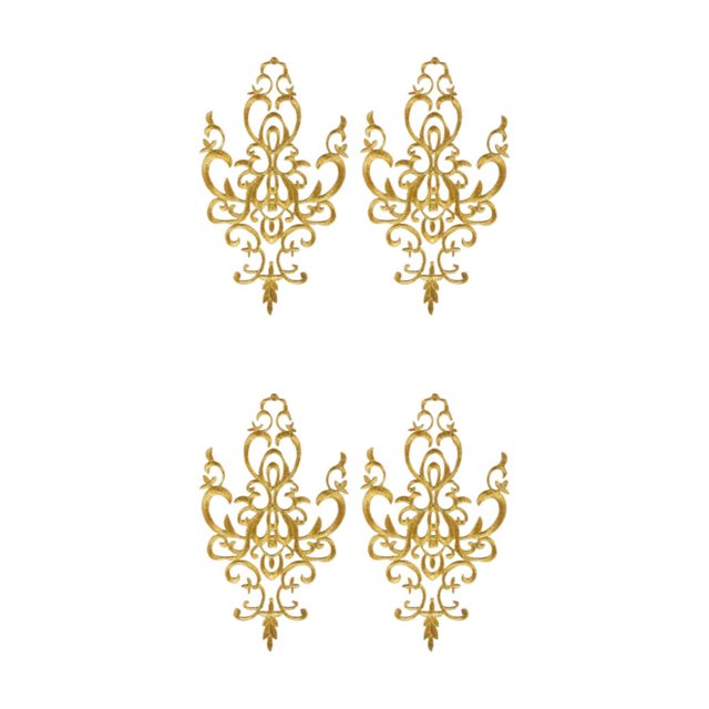 Justharion Exquisite Embroidery Patch for Cosplay Costumes Intricately Designed Flower Applique Sew On Gold 26.5 x 15cm 2Set