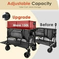 thumbnail image 2 of PNKKODW 550L XXL Foldable Double Decker Wagon, 550LBS, 360° Handle, Heavy Duty, All-Terrain Wheels, Black, 2 of 9