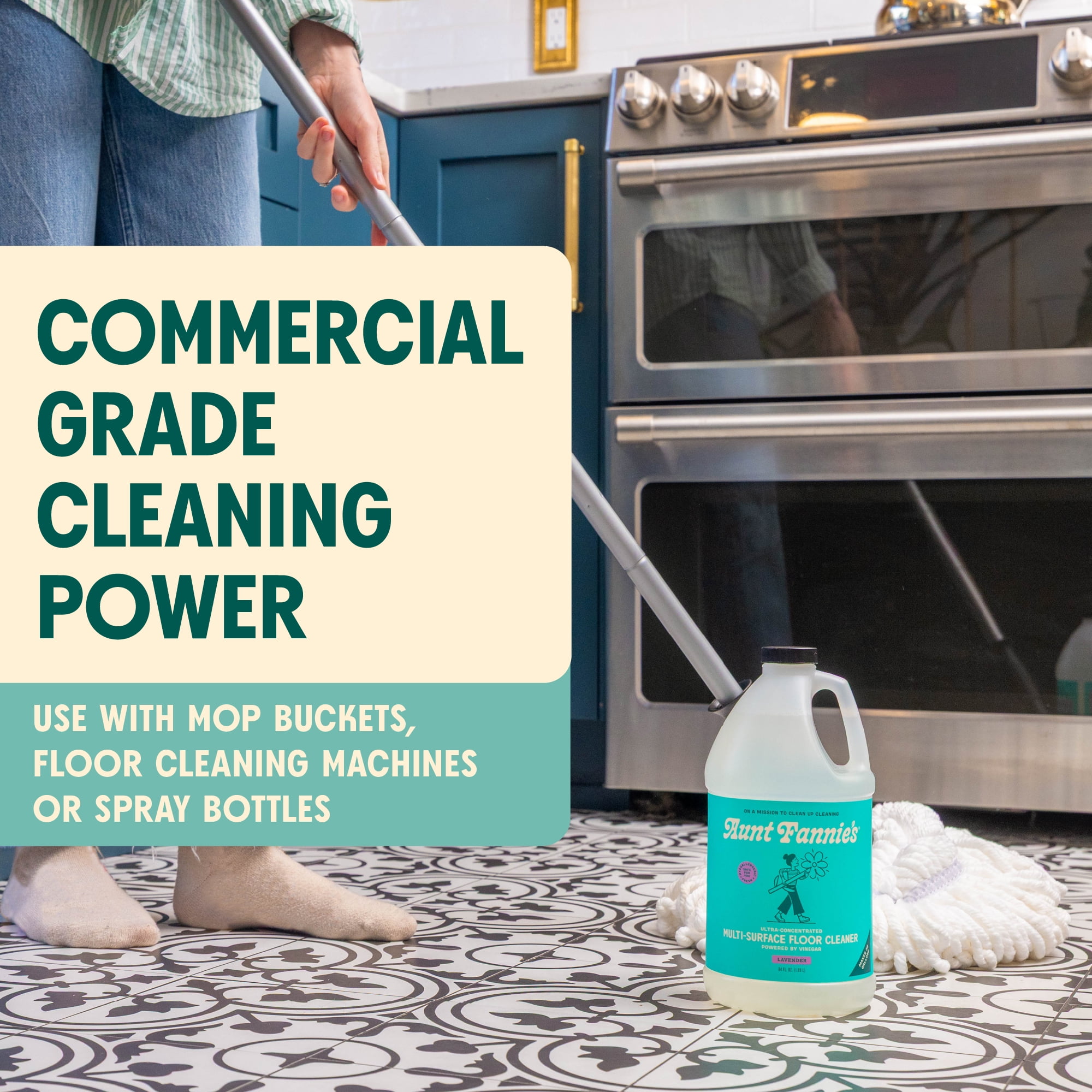 (2 pack) Aunt Fannie's Ultra Concentrated Floor Cleaner Vinegar Wash, Multi-Surface Floor Cleaner For Mopping, Lavender Scent, 64 oz. (Refill)