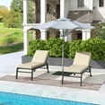 thumbnail image 6 of Outdoor 2 Chaise Lounge Chair Cushions with Backrests & Straps, Beige, 6 of 9