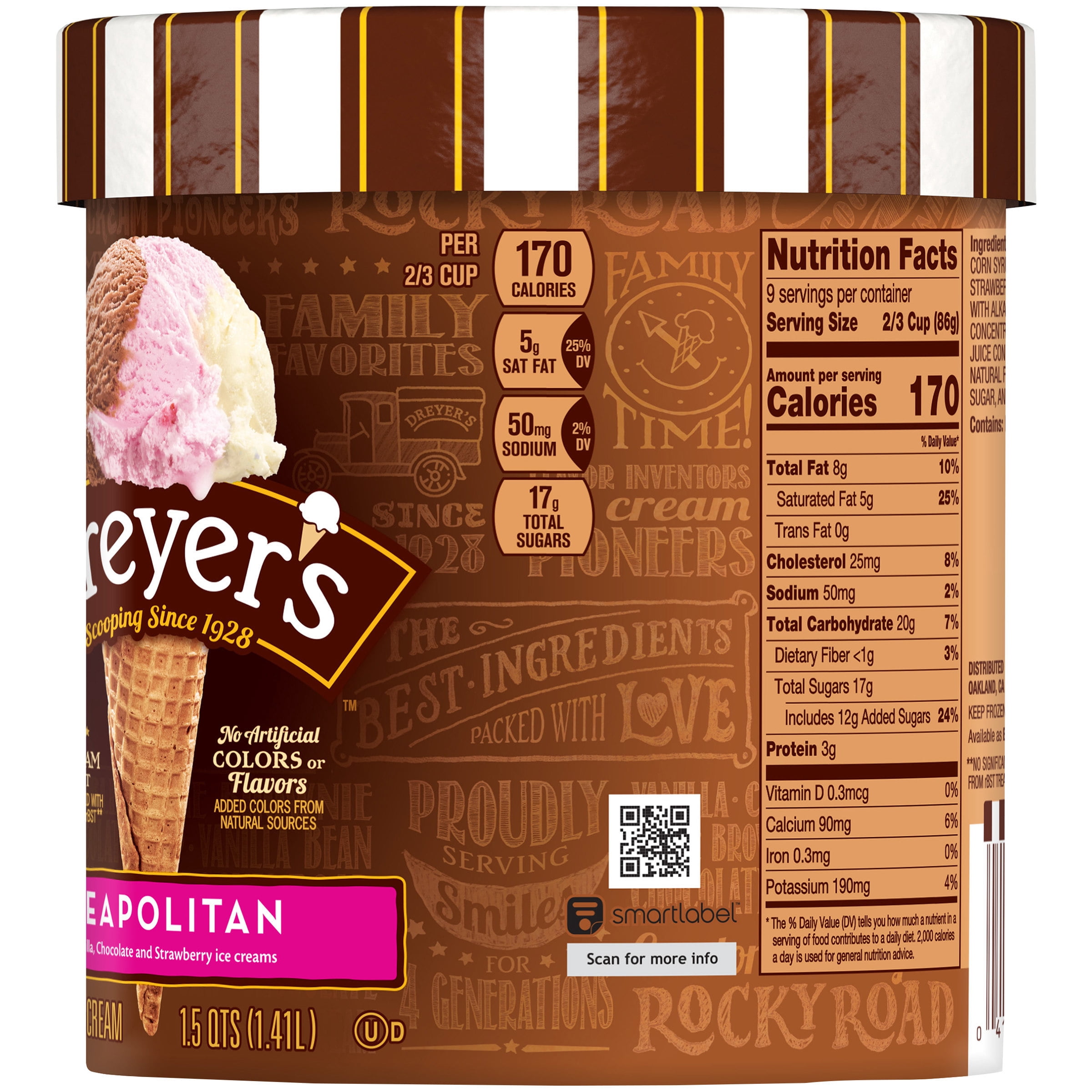 Edy S Dreyer S Neapolitan Ice Cream 1 5 Qt Tub Walmart Com Walmart Com