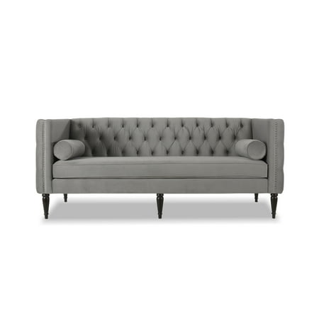 Jennifer Taylor Home Diane On Tufted Tuxedo Sofa Opal Grey Diane On Tufted Tuxedo Sofa