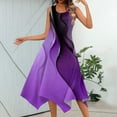 thumbnail image 2 of YDKZYMD Summer Casual Dresses for Women Floral Flowers Wedding Maxi Beach Boho Tank Dresses Hem Sundress Petite Sleeveless Midi Dress with Pockets Purple XXL, 2 of 5