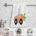 thumbnail image 4 of Spring Easter Bunny Hand Towels 2 PCS, Carrot Car Kitchen Towel Ultra Soft and Highly Absorbent,Decorative Fingertip Face Towel for Bathroom Hotel, 28.3"x14.4", 4 of 4