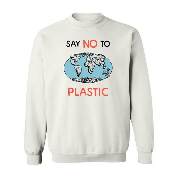 Say No To Plastic Doodle Sweatshirt Women -Image by Shutterstock, Female Small