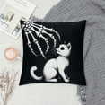thumbnail image 2 of PHYHOO Gift， Skull Hand and Gray Cat Throw Pillow Covers Hallowmas Farmhouse Outdoor Room Throw Pillowcase Short Plush Sofa Couch Decorative Cushion Case, 2 of 5