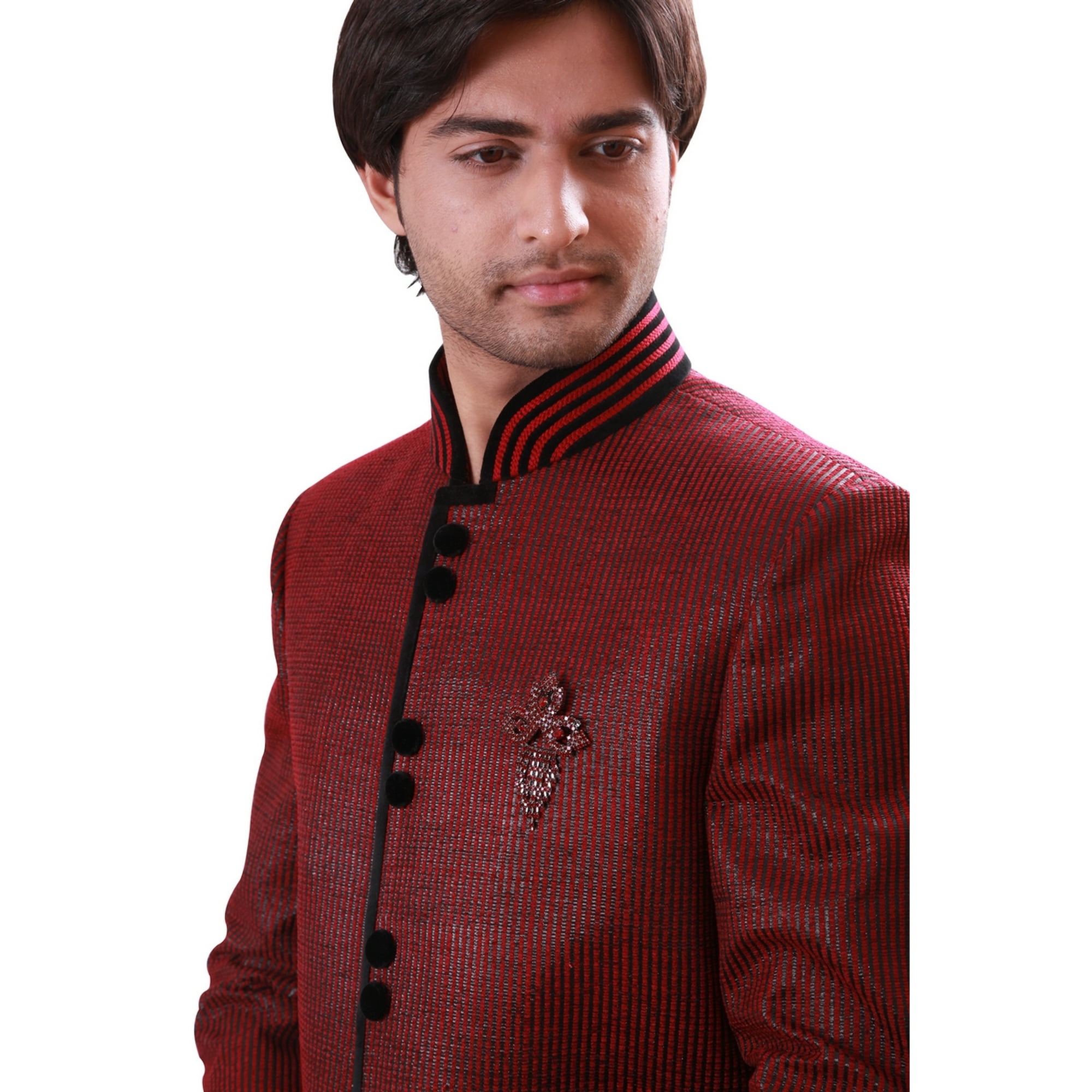 Burgundy Indian Wedding Indo Western Sherwani for Men. This product is custom made to order. Walmart