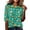Green, variant on Halloween Shirts for Women Crewneck Blouses Funny Pumpkin Printed Half Sleeve Tunic Tops Halloween Costume Gifts