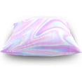 thumbnail image 4 of Holographic Abstract Velvet Plush Throw Pillow Cushion Case Cover - 18" x 18" - Invisible Zipper Home Decor Floral for Couch Sofa No Pillow Insert, 4 of 5