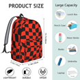 thumbnail image 5 of Red and Black Wavy Checkered Pattern Backpack for School, Cute School Bag with Adjustable Shoulder Straps and Padded Back, 15.7"x11.8"x5.5", 5 of 5