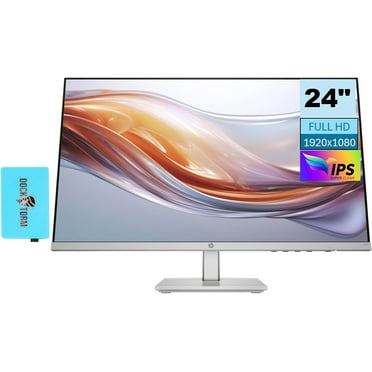 HP Series 5 524sh Monitor 94C19AA#ABA Bundle with Docztorm Dock, 24" FHD IPS (1920x1080) Display, 1x HDMI, 1x VGA, Flicker-free, Ideal for Home & Business, Black/Silver (2024 Latest Model)