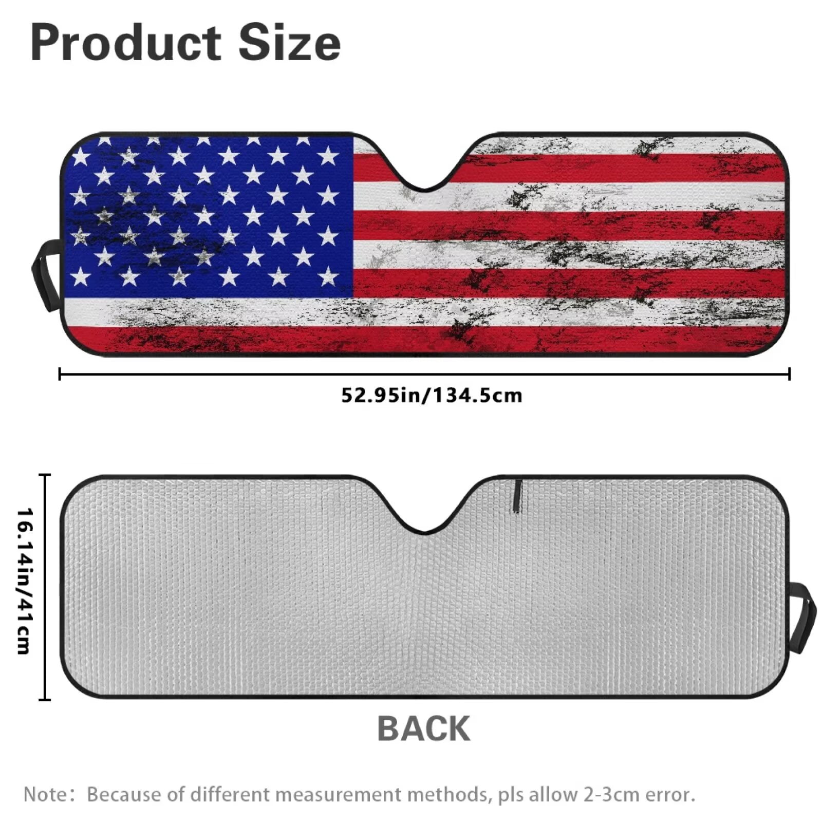 Uorisanigo Windshield Sun Shade for Wrangler TJ JK Windshield Sunshade Sun Visor Cover for Jeep Wrangler TJ JK JKU 1996-2018 Heat Shield Accessories(Vintage American Flag)