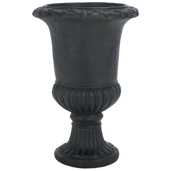 Safavieh 16" x 16" x 22" Pedestal Black Magnesium Oxide Planter