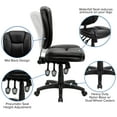 thumbnail image 6 of Flash Furniture Mid-Back Black LeatherSoft Multifunction Swivel Ergonomic Task Office Chair with Pillow Top Cushioning, 6 of 13