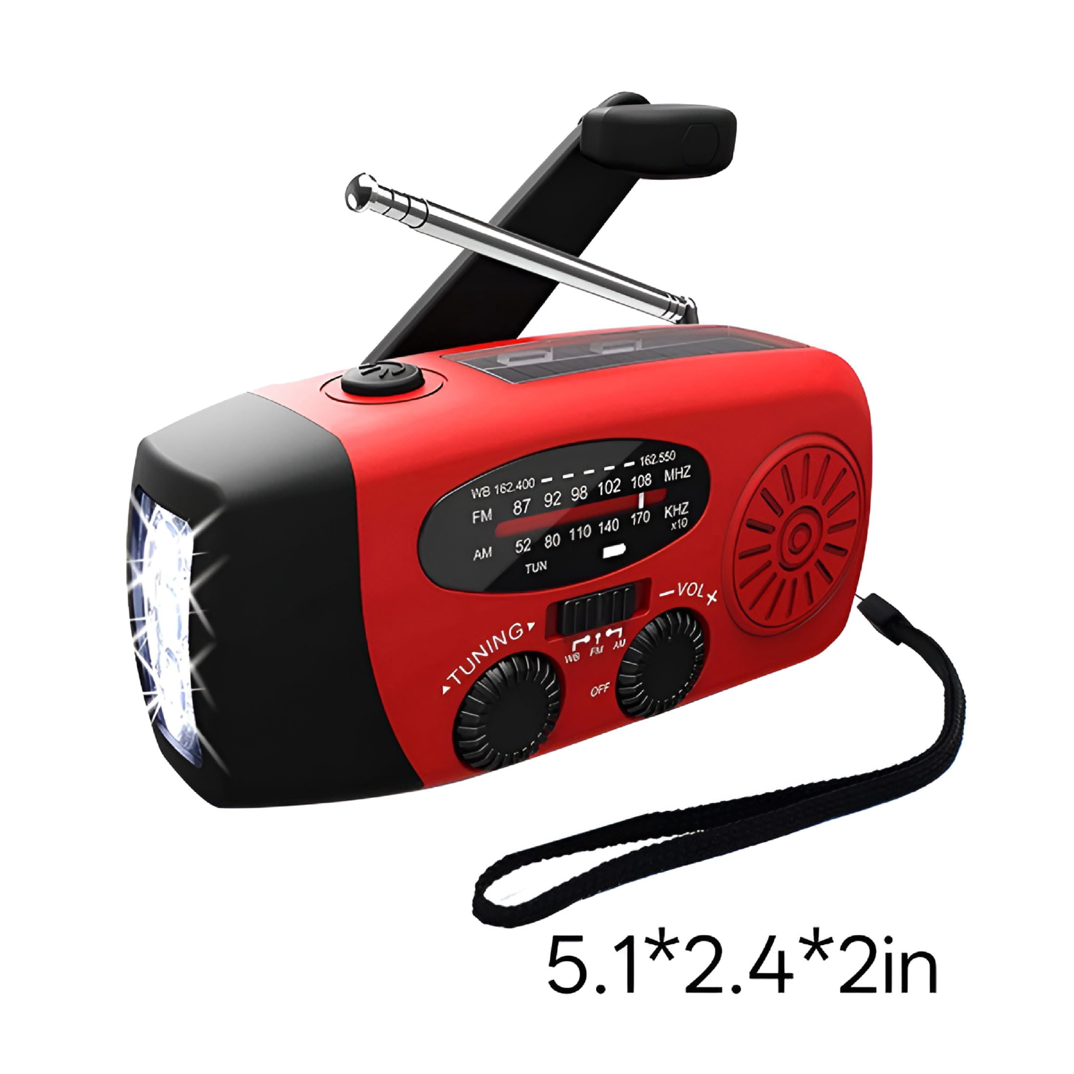 GJX 2026 New Emergency Solar Hand Crank Dynamo Weather Radio Led Flashlight Charger for Camping,Hiking,Emergency,Travel,Outdoor