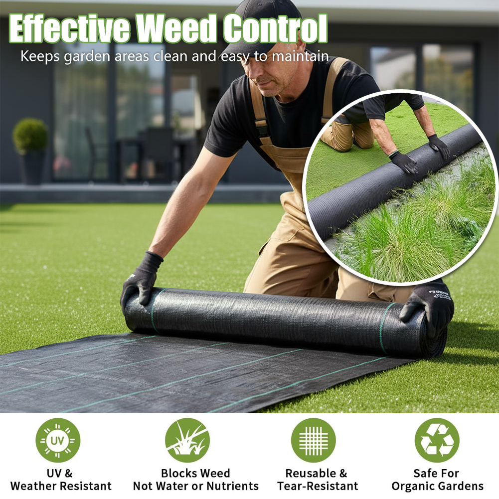 Fas Home Heavy Duty Weed Barrier Landscape Fabric 3x100FT for Outdoor Gardens, Woven Weed Blockr Fabric - Garden Landscaping Fabric Roll - Weed Control Fabric in Rolls