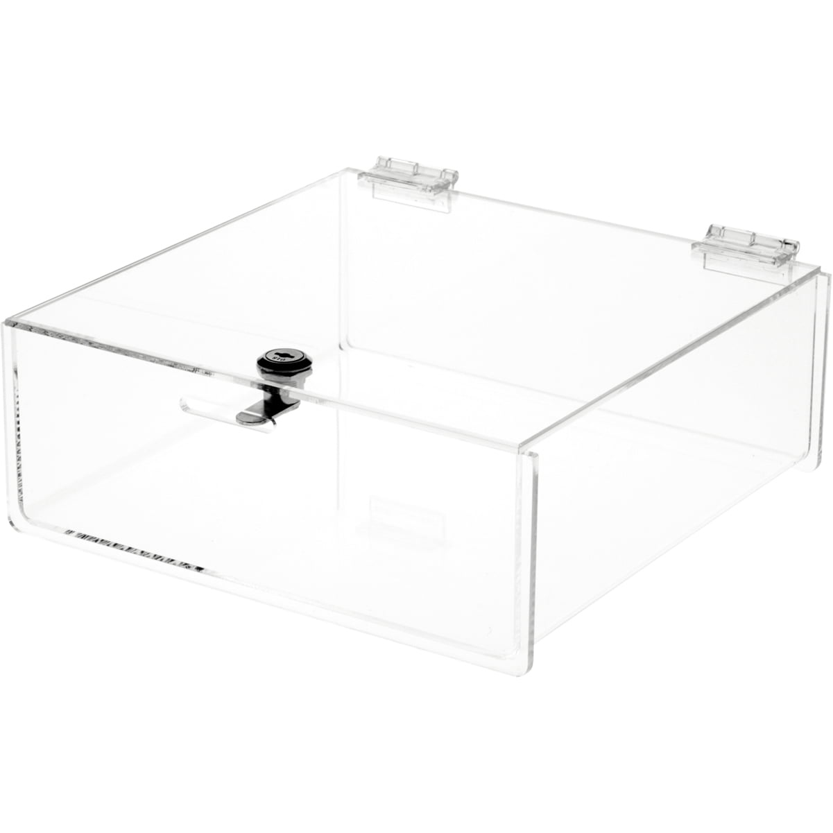 Acrylic Square Countertop Display Case Lock Box  16" X 16" X 4" Box Display 