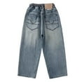 thumbnail image 5 of Pants for Boys,Boys Baggy Jeans Loose Fit Cargo Jeans Relaxed Denim Pants Elastic Waist Streetwear Casual Utility Trousers,Boys Jeans,03 Blue,12-13 Years, 5 of 9