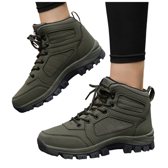 HEWUQI Women's Waterproof Hiking Boots Lightweight Non Slip Outdoor Trekking Backpacking Camping Breathable Walking Shoes Dark Gray Size 6
