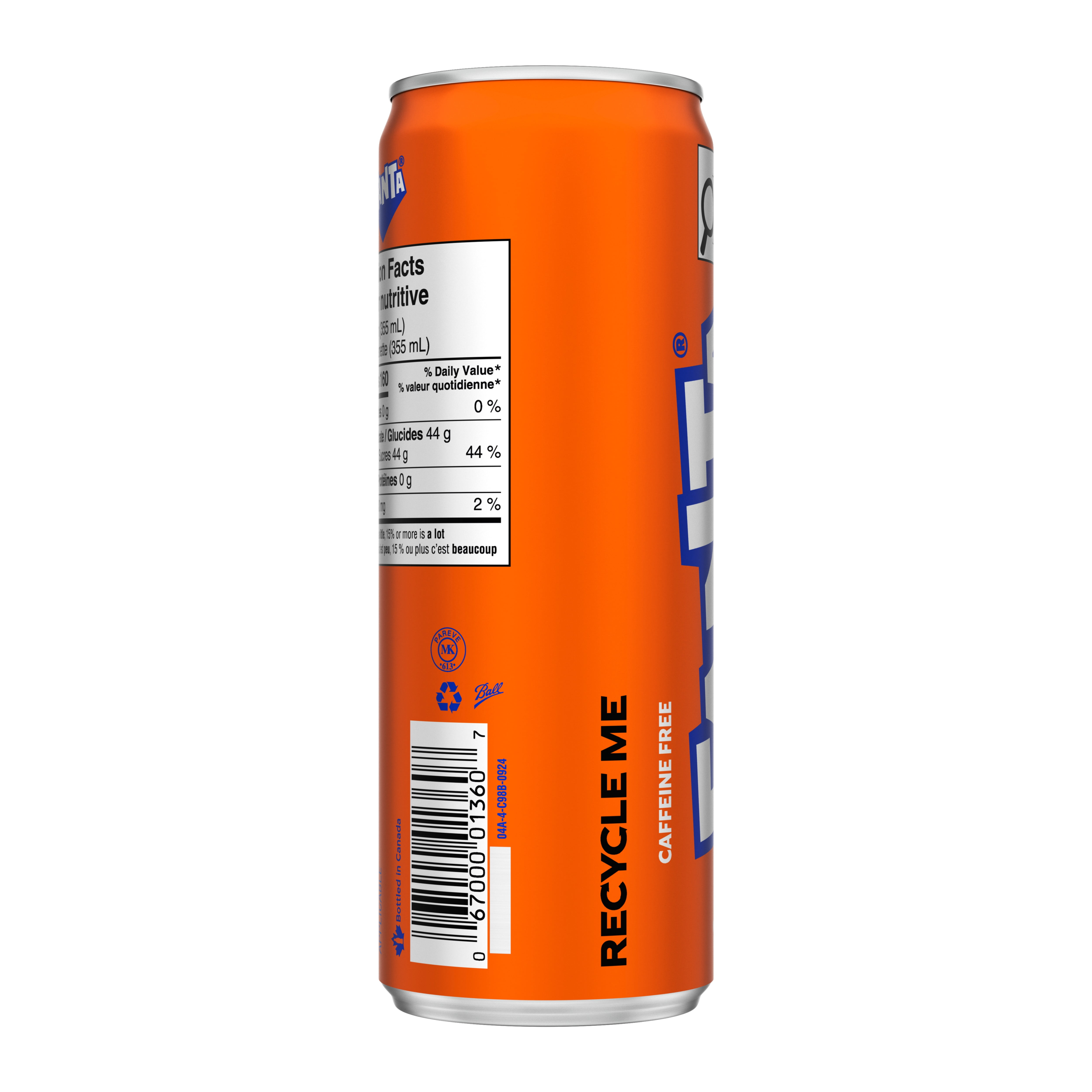 Fanta Orange Slim Can, Deliciously refreshing orange soda that is caffeine free and made with 100% natural flavours.