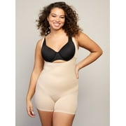 Cupid Women's Tummy Tuck Extra Firm Control Shapewear, Open-Bust Boy Short Shaping Bodysuit, Sizes M-4XL