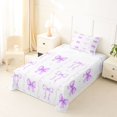 thumbnail image 5 of Erosebridal Girls Bowtie Gifts Twin Sheet Sets,Purple Bowknot Kids Bedding 3-Piece, 5 of 6