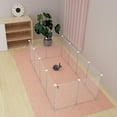 thumbnail image 4 of Transparent Clear Small Animal Playpen, Guinea Pig Cages, Puppy Dog Playpen, Pet Playpen, Rabbit Bunny Indoor Fence Pen Enclosure, White Clear Plastic Playpen, 14.5X14.5 Inch, 12Panels, 4 of 8