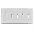 thumbnail image 1 of PJ5W 5-Gang Toggle Plate - White, 1 of 1