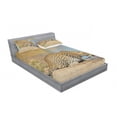thumbnail image 3 of Ambesonne Animal Fitted Sheet & Pillow Sham Set, Leopard in Savannah Print, Twin, Pale Brown, 3 of 3