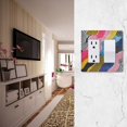 thumbnail image 5 of Yayeee Rocker Switch Wall Plate 2-Gang 4.7"x4.6" Home Decorative Outlet Cover, Stripes Pattern, 5 of 6