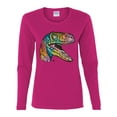 thumbnail image 3 of Dean Russo Raptor Animal Lover Womens Graphic Long Sleeve T-Shirt, Fuschia, Small, 3 of 6