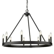 Golden Lighting Alastair Metal 9-Light Chandelier in Matte Black