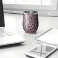 thumbnail image 3 of Leopard Print 12oz Stainless Steel Insulated Wine Tumbler with Lid and Straw – Double Wall Vacuum Mug for Hot & Cold Drinks, 304 Steel Interior, Sweat-Free Design, 3 of 5