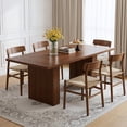 thumbnail image 4 of Hawsaiy Dining Table Set for 6, 78" Farmhouse Dining Table with 6 Upholstered Dining Chairs, Large Kitchen Table Set with Thick Waterproof Top & Metal Leg Chairs for Dining Room(Walnut + Black), 4 of 8