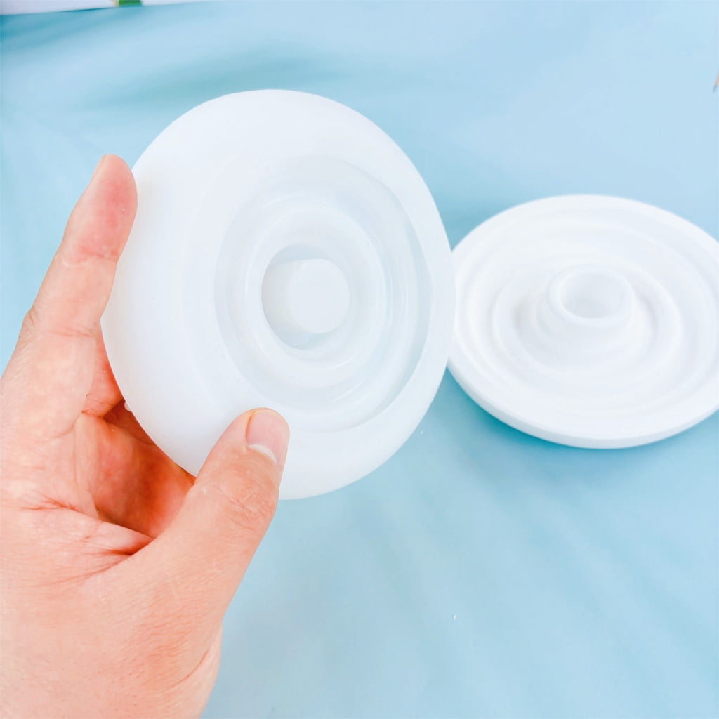 FENOHREFE Unique Round Candle Holders Candle Stand Plaster Mould Round Candle Holder Mold for Enthusiasts and Makers