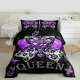 thumbnail image 2 of jejeloiu Queen Bedding Comforter Set,3D Diamond Butterflies Twin Comforter Sets,Leopard Print Bowtie Bedding Set For Girls,Ultra Soft Home Decor Reversible,2-Piece, 2 of 8