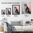 thumbnail image 3 of Norwegian Forest Cat Perched on Wall Oil Painting Grey Pink Brown Elegant Pet Portrait Art Print Framed Poster Wall Decor 12x16 inch, 3 of 5