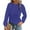 Blue, variant on Women's Knit Long Sleeve Round Neck Textured Dropped Shoulder Solid Color Loose Top Casual