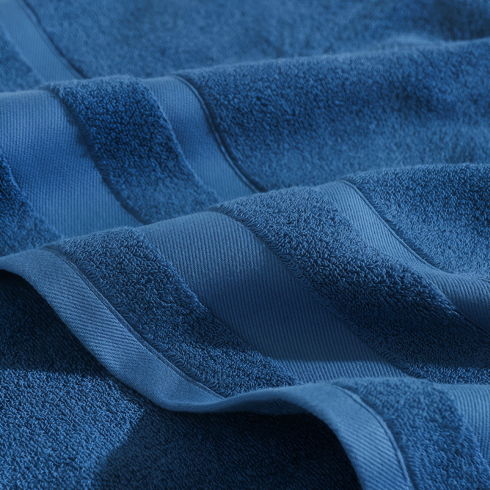 TOPCHANCES 6-Piece Towel Set, Ultra Absorbent Cotton Bath Towels Set (Blue)