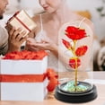 thumbnail image 4 of Prettyui Rose Gift for Women Colorful Artificial Flower Xmas Rose Flowers Gift for Mom Her Light up Rose Flower in Glass Dome, 4 of 6