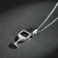 thumbnail image 3 of Necklace Women Wine Glass Pendant Zirconia Long Chain Necklace Jewelry Gift Necklace for Women Necklace Jewelry for Everyday Wear Simple Trendy Choker Minimalist Faith Christian Cross Gifts, 3 of 3