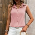 thumbnail image 5 of TDYHUAO Women Sleeveless Button Down Tank Tops Textured Collared Blouses Loose Casual Blouses Work Shirt Basic Summer Tops, 5 of 7