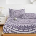 thumbnail image 6 of Twin Sze Fitted Sheet Set - Purple Boho 2 Piece Bedding Sets 16" Deep Pocket Fitted Sheet with 1 Pillowcase, Mantoro Flower Modern Abstract Bohemian Floral Brushed Microfiber Hotel Luxury Bed Sheets, 6 of 9